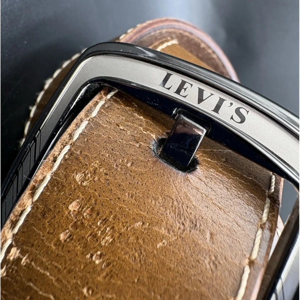 Vintage Levi Strauss & Co Belt Men's Size 36 Brown Leather Made USA Work Casual